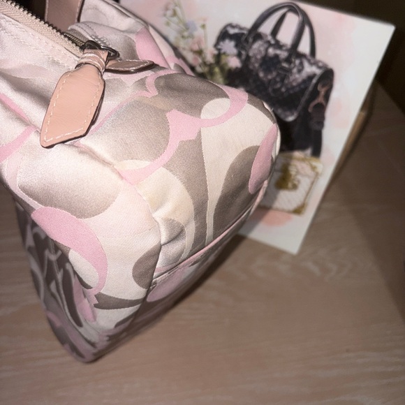 Coach Signature Monogram Blush and Beige Shoulder Bag - Picture 8 of 16